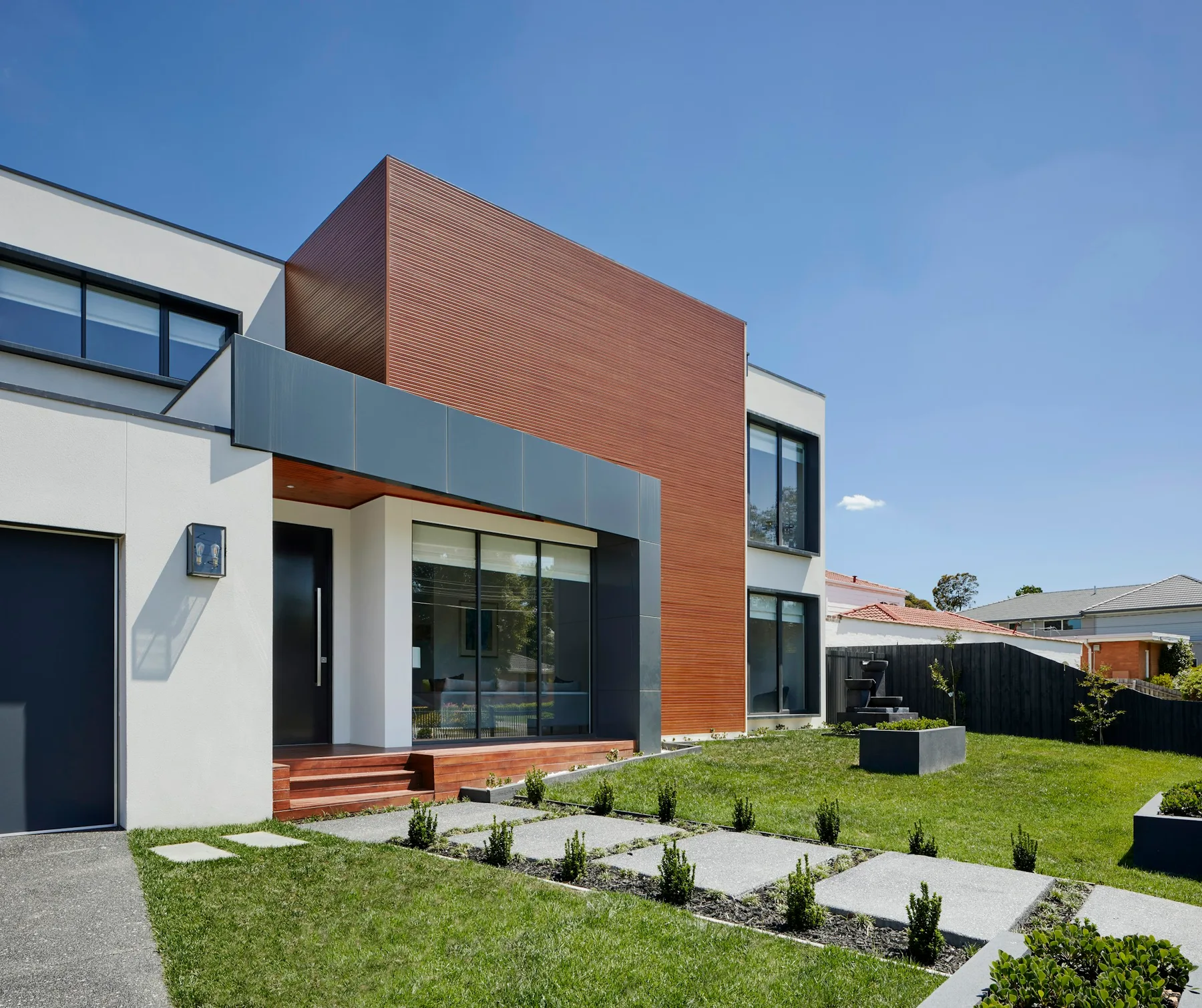 Architectural inspiration: a contemporary home with timber cladding and a landscaped garden